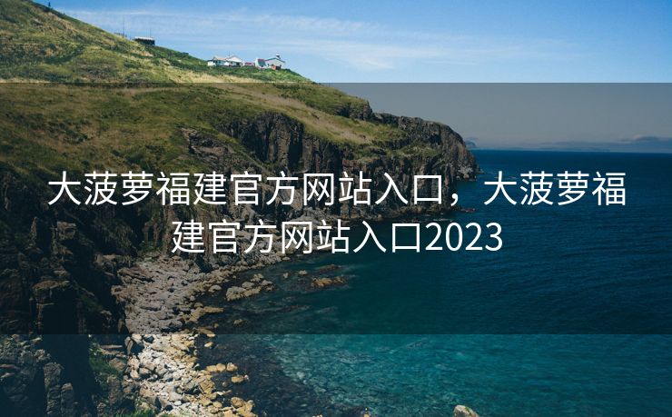 大菠萝福建官方网站入口，大菠萝福建官方网站入口2023