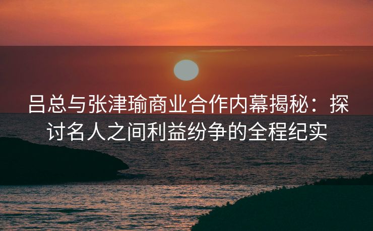 吕总与张津瑜商业合作内幕揭秘：探讨名人之间利益纷争的全程纪实